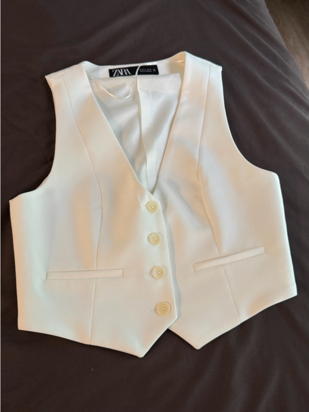 ZARA Cream Tailored Button Vest NEW NEVER USED